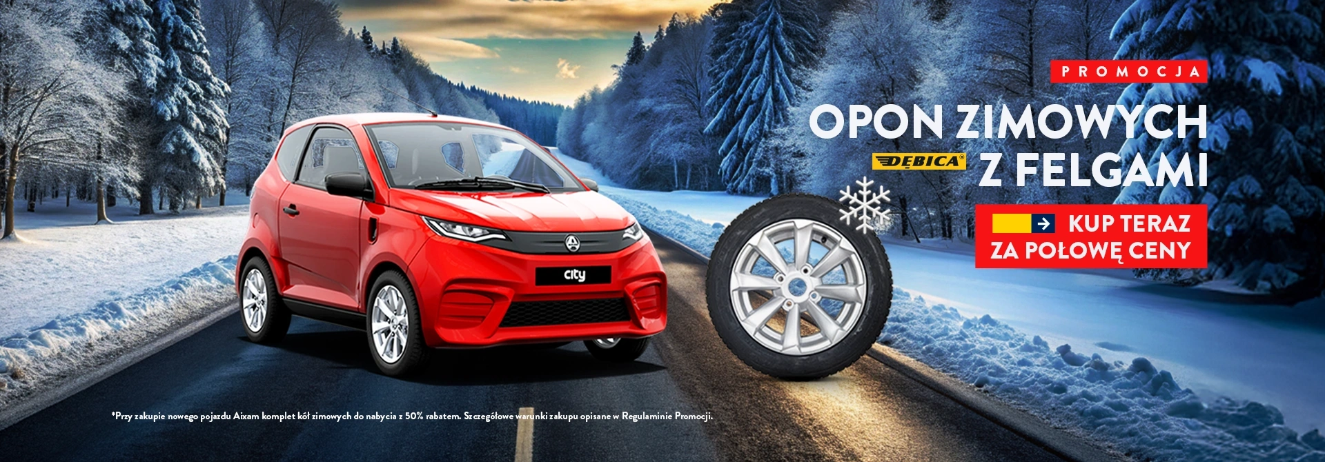 Komplet opon zimowych z felgami z rabatem 50%